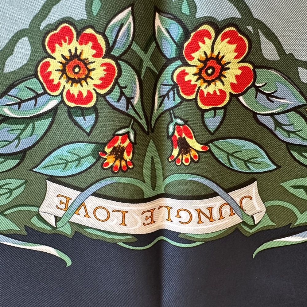 Hermes Jungle Love forever scarf 90 - Picture 2 of 7